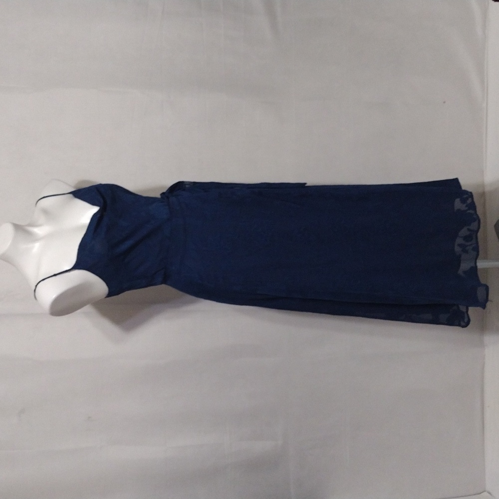 NWT Lulus Cowlneck Spaghetti Strap Faux Wrap Tie Side Maxi Dress M Romantic Chic - Picture 9 of 16